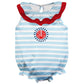 Light Blue and White Stripes Sleeveless Girls Onesie