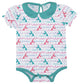 Mermaid and Name White Girls Onesie Short Sleeve
