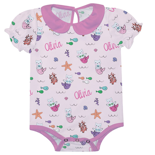 Under The Sea Pink PP Girls Onesie Short Sleeve