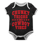 Cowboy Vibes Black Short Sleeve Onesie
