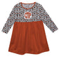 Animal Print Personalized Monogram White and Orange Long Sleeve Epic Dress