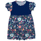 Flowers Monogram Navy Short Sleeve Epic Dress - Wimziy&Co.