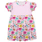 Flowers Print Monogram Pink Short Sleeve Epic Dress - Wimziy&Co.
