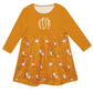 Fox Print Personalized Monogram Orange Long Sleeve Epic Dress