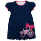 Tractor Monogram Navy Short Sleeve Epic Dress