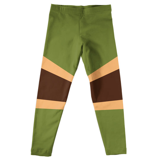 Block Colors Green and Brown Leggings