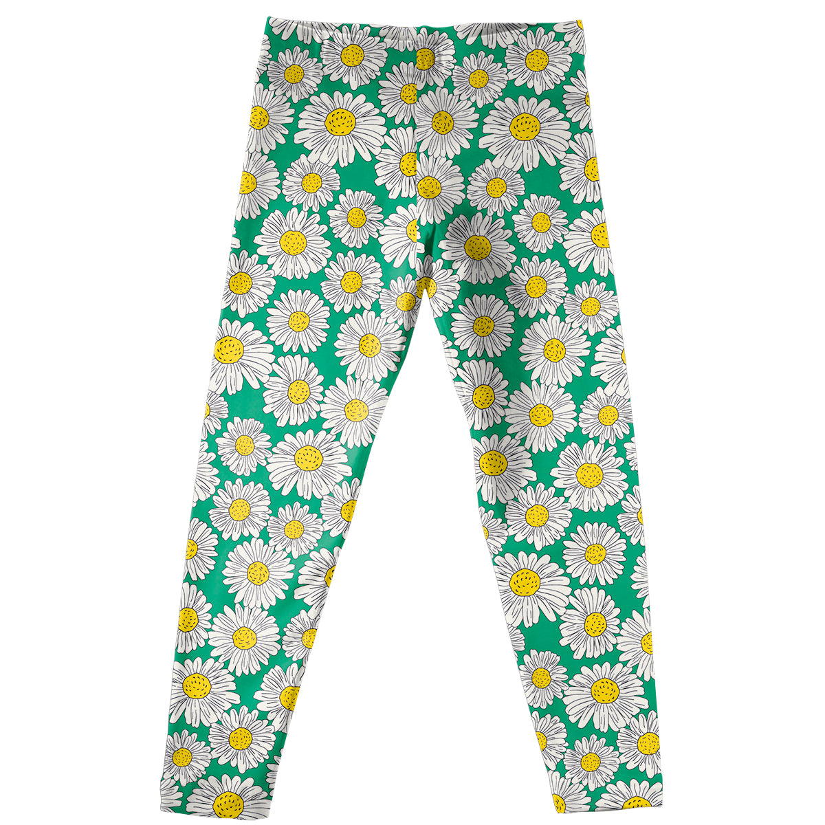 Daisies Print Green Leggings