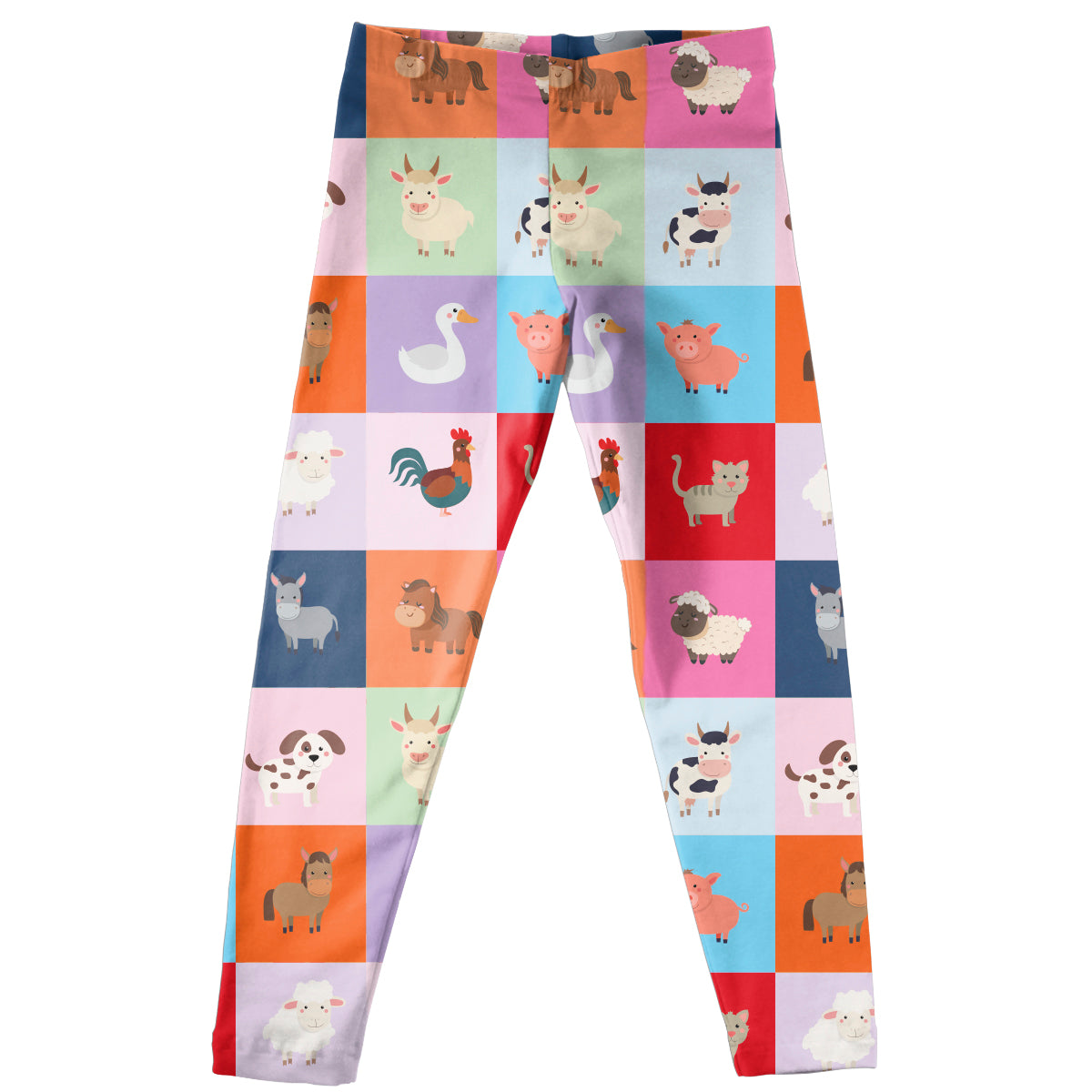 Farm Animals Block Colors Leggings