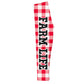 Farm Life Red And White Check Leggings