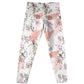 Flowers Print White Leggings