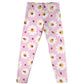 Flowers and Lady Bug Print Pink Leggings