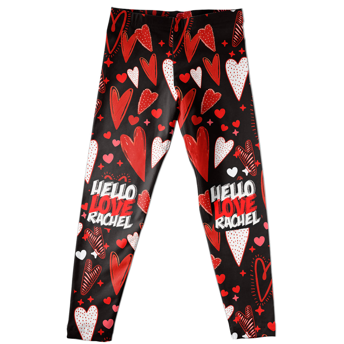 Hello Love Name Black Leggings
