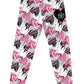 Hearts Print Personalized Monogram Gray White and Pink Leggings