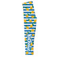 Lemons Print Personalized Name White and Blue Stripes Leggings