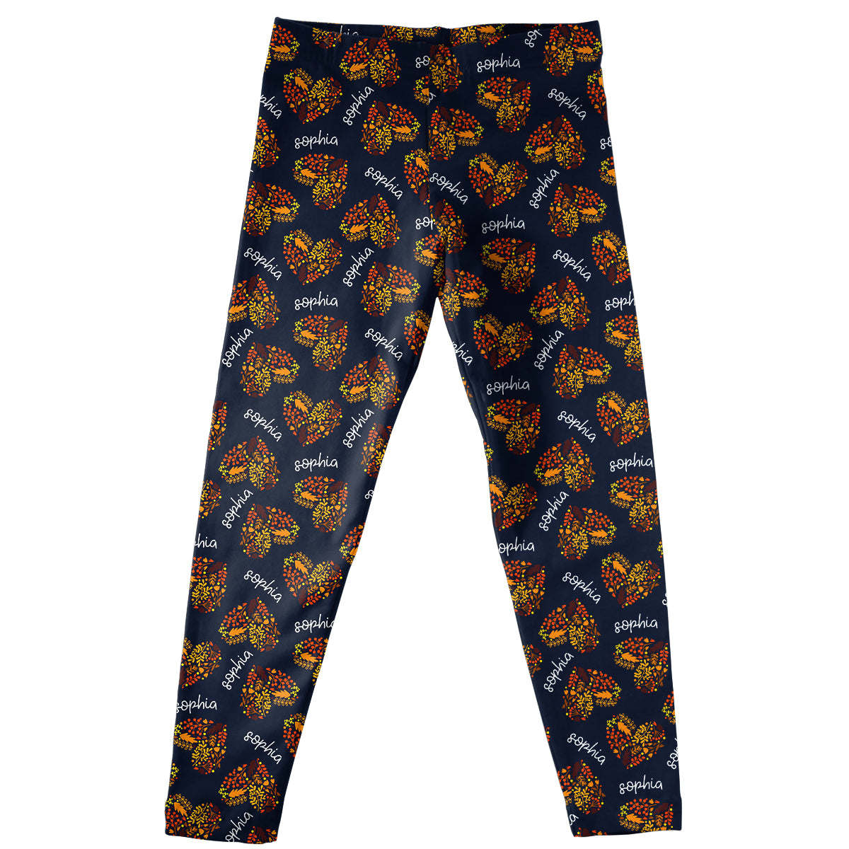 Love Fall  Personalized Name Navy Leggings