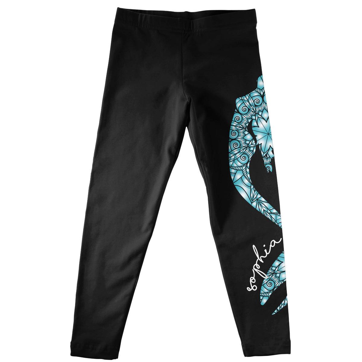 Mermaid Name Black Leggings