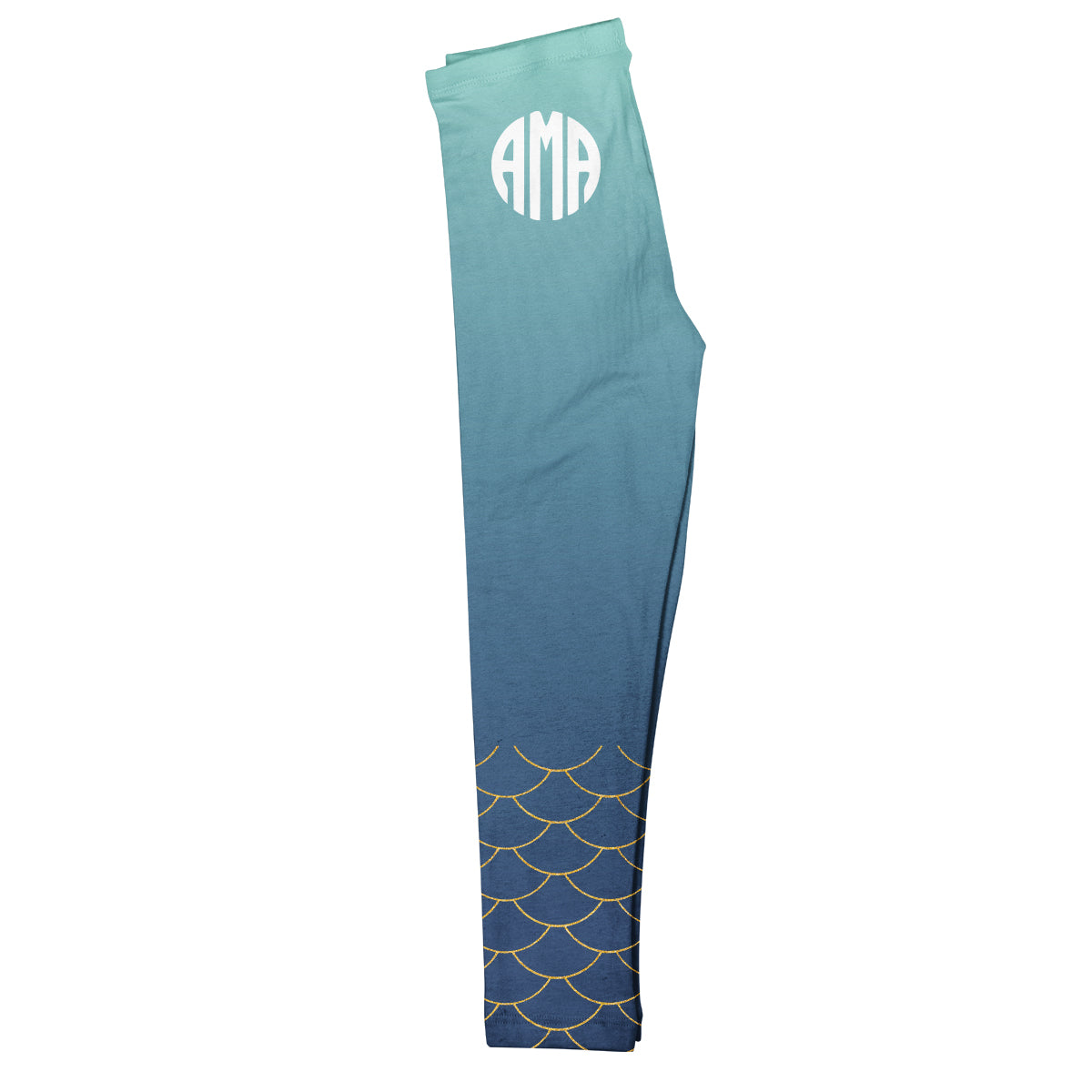 Mermaid Monogram Navy Degrade Leggings - Wimziy&Co.