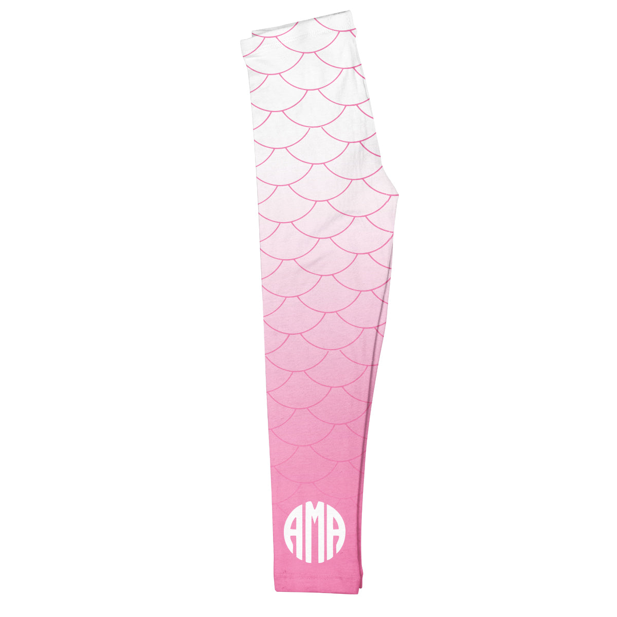 Mermaid Monogram Pink Degrade Leggings - Wimziy&Co.