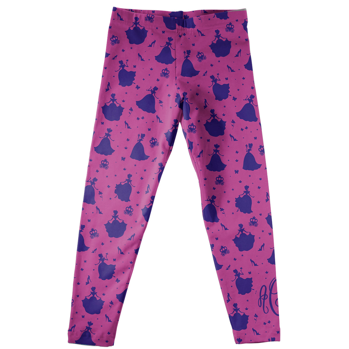 Princess Monogram Pink and Purple Leegings