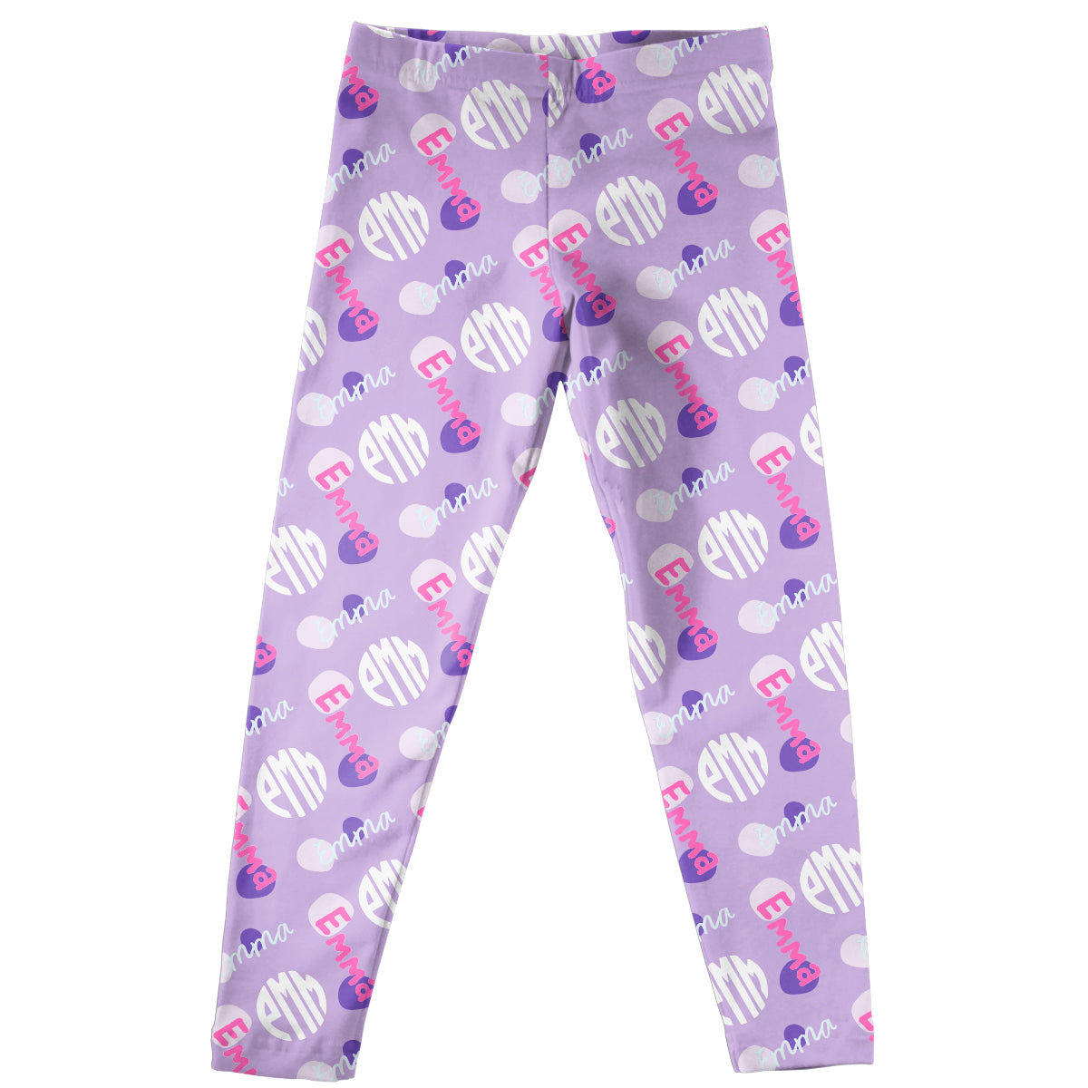 Personalized Monogram and Name Purple Leggings