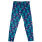 Pineapple Print Navy and Turquoise Leggings