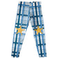 Stars White and Blue Plaid Leggings