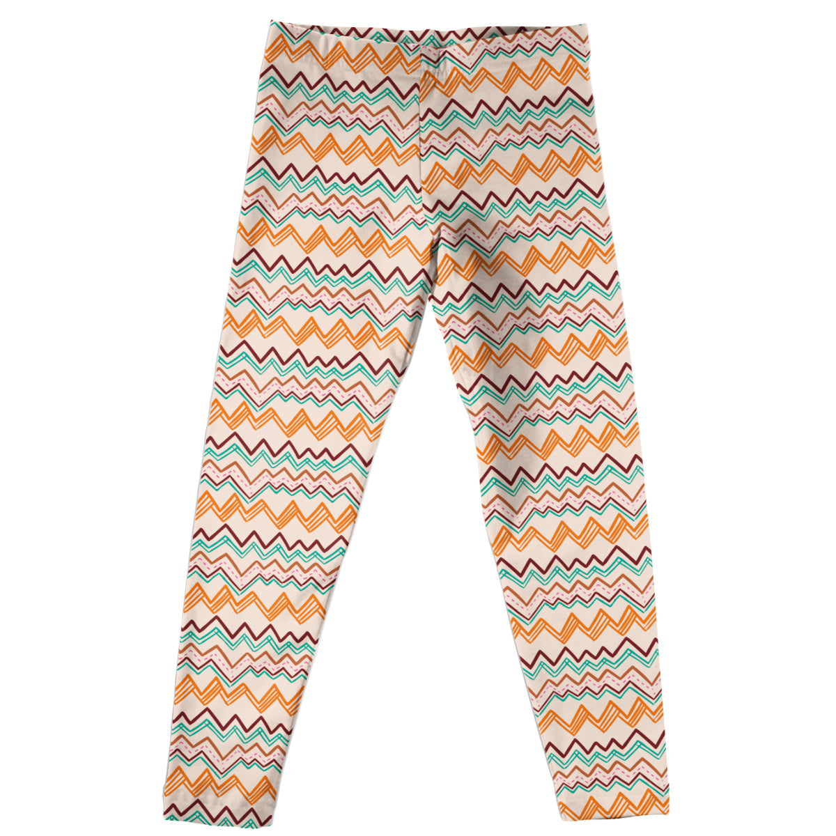 Tribal Print Beige Brown and Orange Leggings