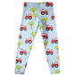 Tractor Print Light Blue Leggings