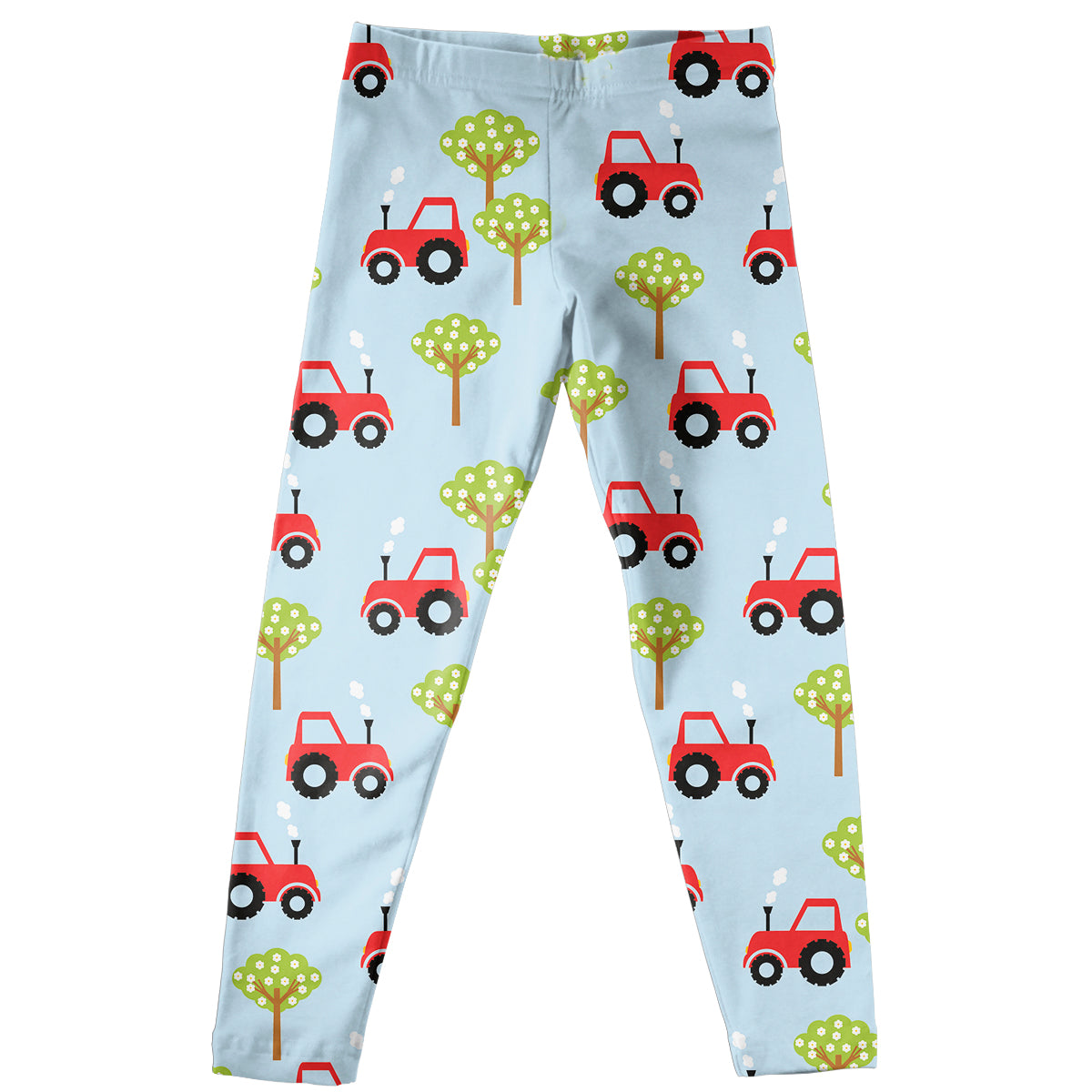 Tractor Print Light Blue Leggings