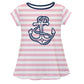 Anchor Pink and White Stripes Short Sleeve Laurie Top