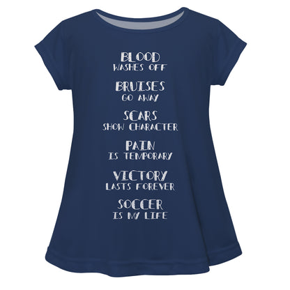 Soccer Life Navy Short Sleeve Laurie Top