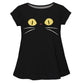 Cat Face Black Short Sleeve Laurie Top