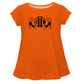 Cats Monogram Orange Short Sleeve Laurie Top