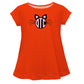 Cat Monogram Orange Short Sleeve Laurie Top