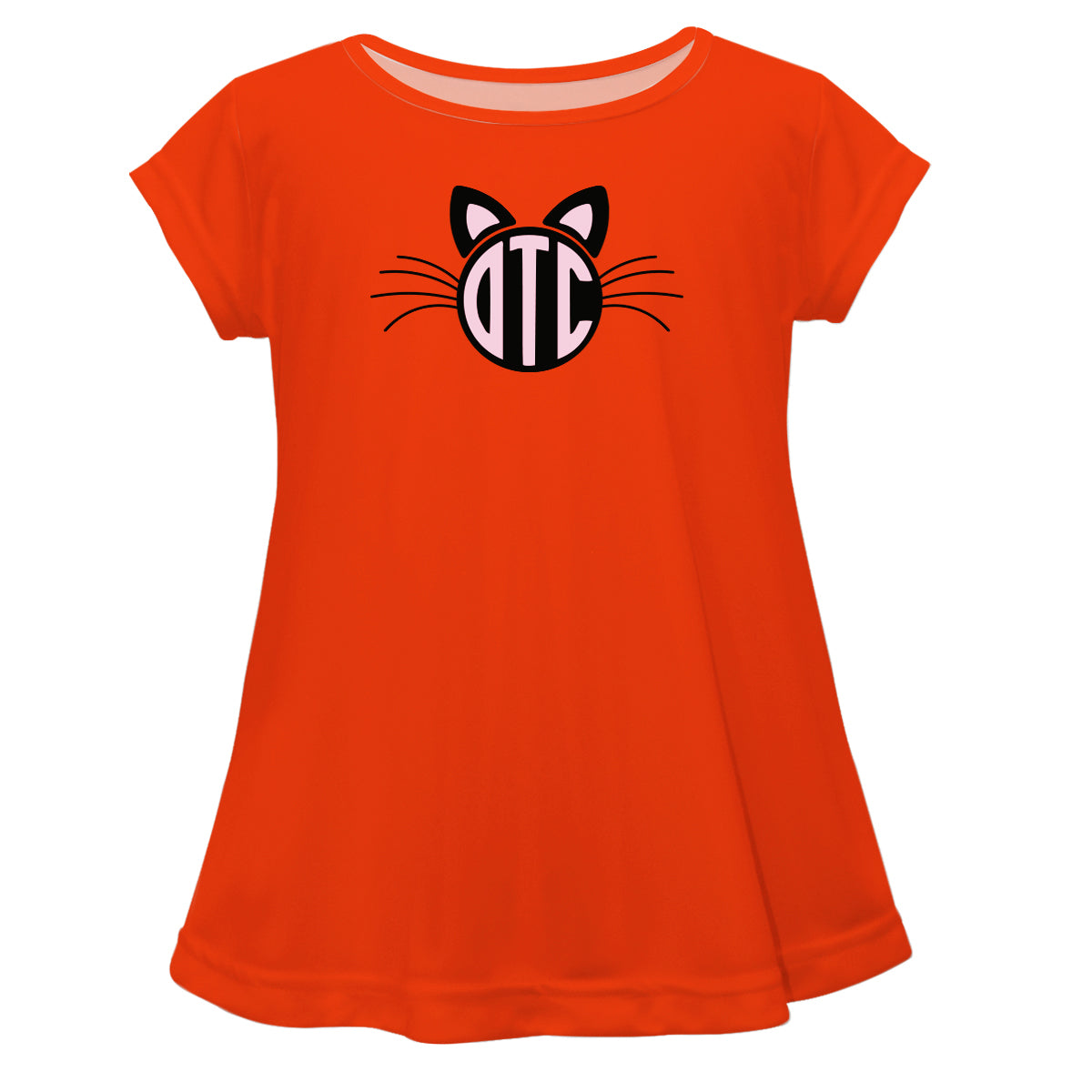Cat Monogram Orange Short Sleeve Laurie Top