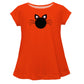 Cat Monogram Orange Short Sleeve Laurie Top