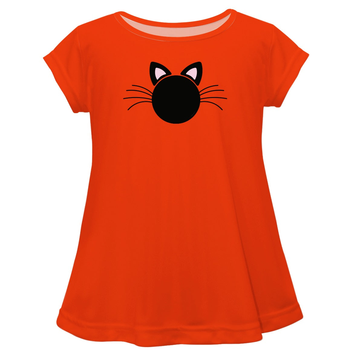 Cat Monogram Orange Short Sleeve Laurie Top