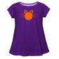 Cat Monogram Purple Short Sleeve Laurie Top