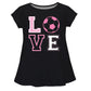 Soccer Love Black Short Sleeve Laurie Top