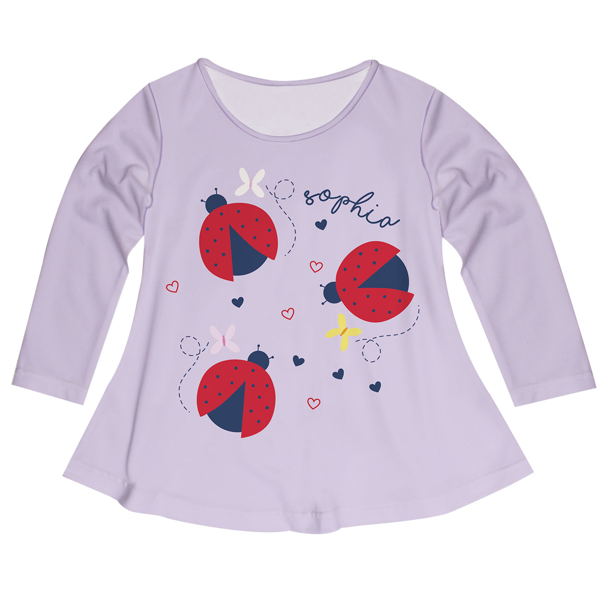 Ladybugs Name Purple Long Sleeve Laurie Top