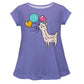 Purple and white llama girls blouse with monogram - Wimziy&Co.