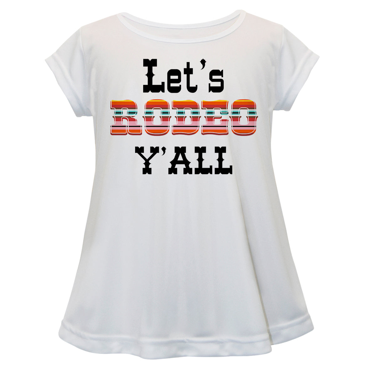 Lets Rodeo Yall White Short Sleeve Laurie Top