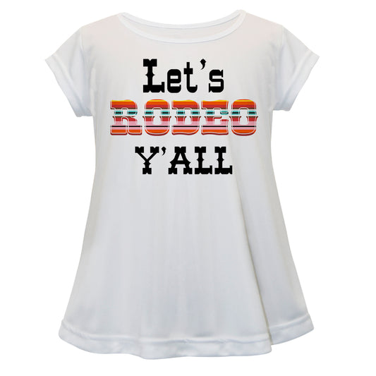 Lets Rodeo Yall White Short Sleeve Laurie Top
