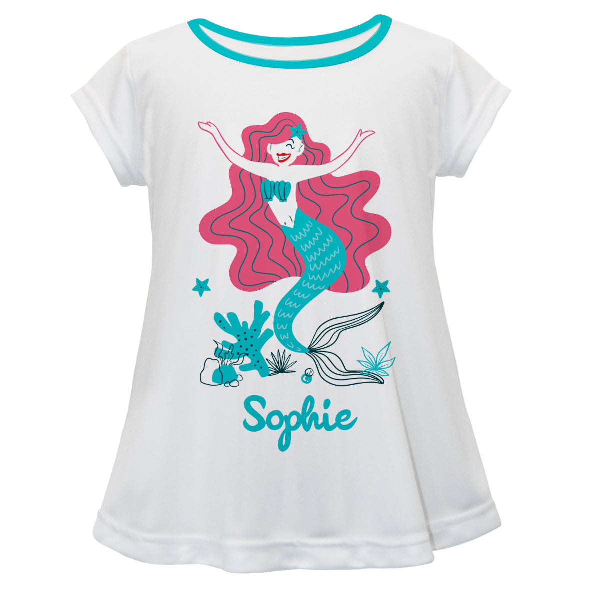 Mermaid Name White Short Sleeve Laurie Top