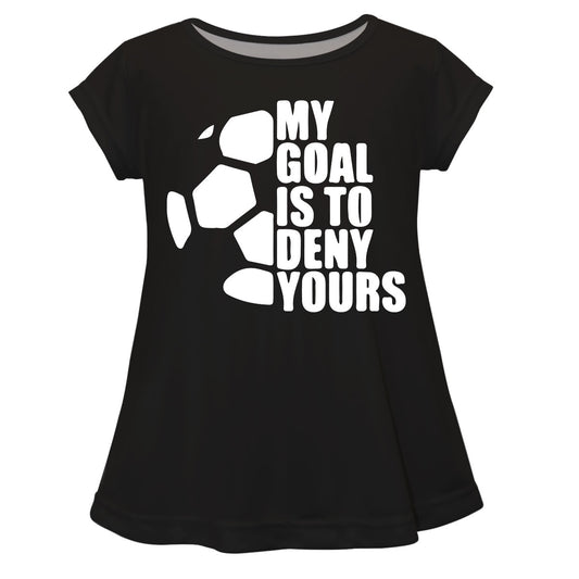 My Goal Is To Deny Yours Black Short Sleeve Laurie Top