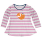 Fox White And Pink Stripes Long Sleeve Laurie Top