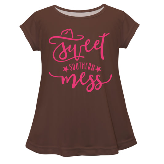 Sweet Southern Mess Brown Short Sleeve Laurie Top