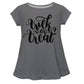 Trick Or Treat Gray Short Sleeve Laurie Top