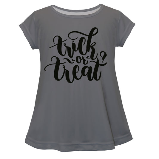 Trick Or Treat Gray Short Sleeve Laurie Top