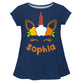 Unicorn Name Navy Short Sleeve Laurie Top